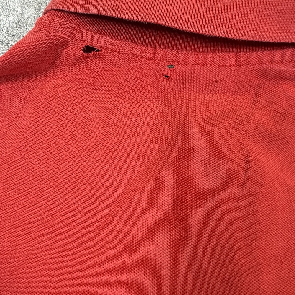Polo Ralph Lauren Men's Large Stretch Mesh Polo Shirt Short Sleeve Red Blue Pony - Picture 4 of 6